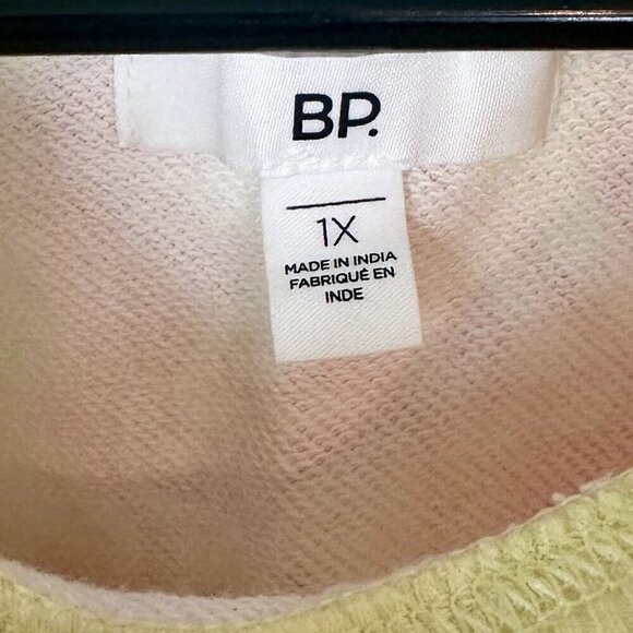 NWT BP by Nordstrom Pullover Sweatshirt in Pink- Yellow Spacey - 1X - Picture 3 of 6